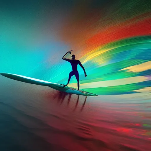 Image similar to psychedelic surfing, octane render, 8k, ultra detailed