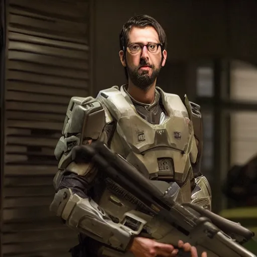 Prompt: NCIS New Orleans actor Rob Kerkovich in the tv series Halo, cinematic film still, atmospheric lighting