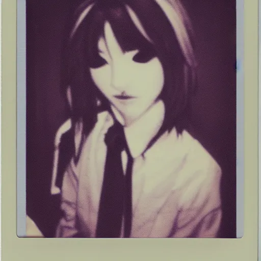 Prompt: atmospheric polaroid photograph of madotsuki in the backrooms