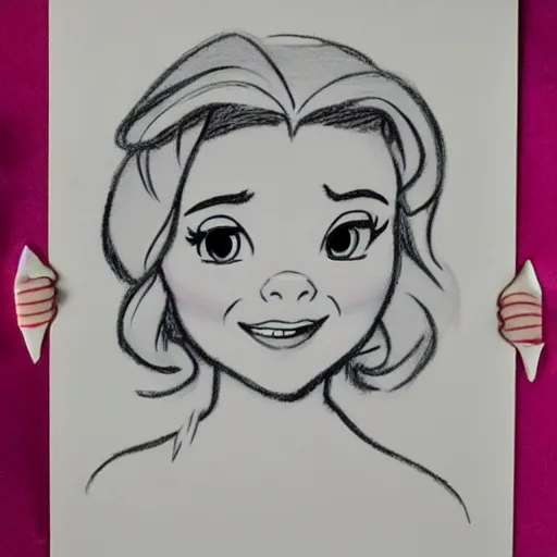 Image similar to milt kahl pencil sketch of chloe grace moretz in disney snow white