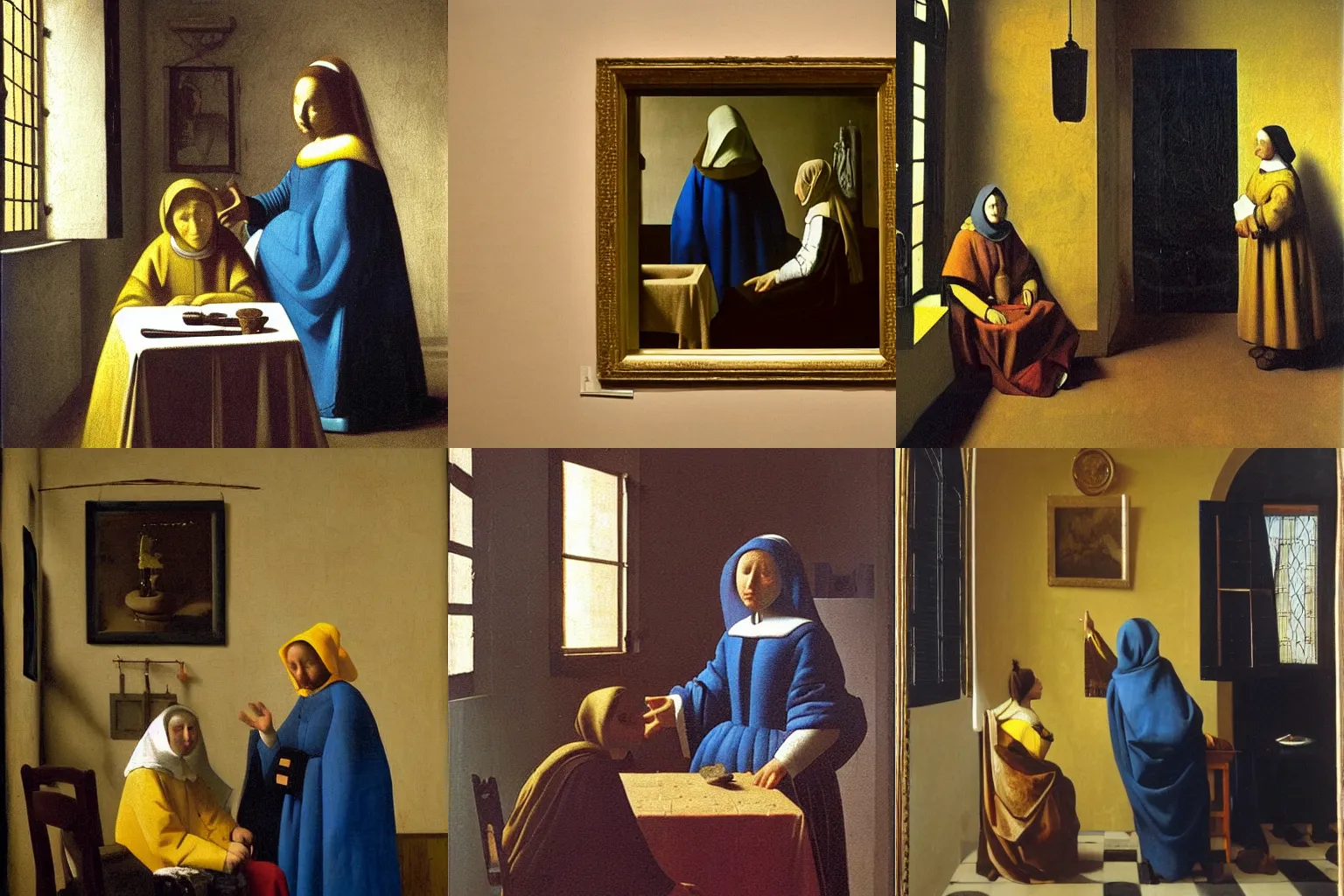 Prompt: silence, the idea, the voice and the word. painting by antony van dyke and vermeer.