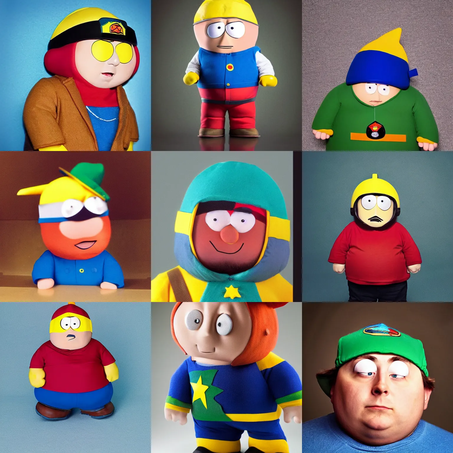 Prompt: “Cartman from South Park as a real boy, studio photograph”