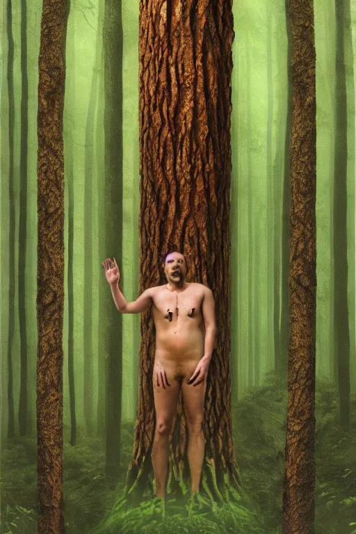 Image similar to the man of the forest, surreal