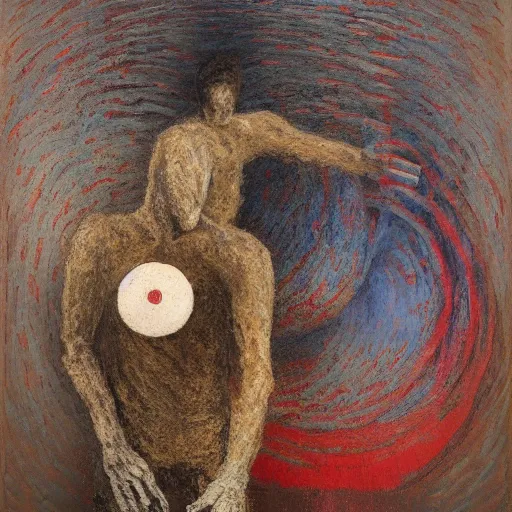 Image similar to a detailed, impasto painting by shaun tan and louise bourgeois of an abstract forgotten sculpture by ivan seal and the caretaker, weirdcore