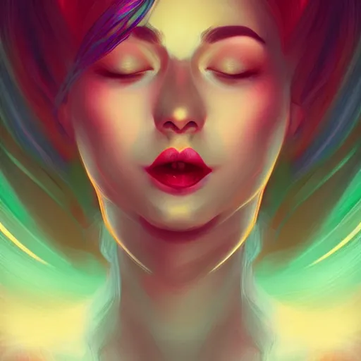 Image similar to portrait of a woman inspired by lois van baarle, illustration iridescent, hair styles, light make up, cinematic 8 k