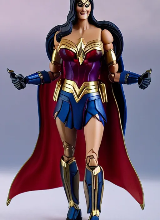 Image similar to transformers decepticon lynda carter's wonder woman action figure from transformers : kingdom, symmetrical details, by hasbro, takaratomy, tfwiki. net photography, product photography, official media