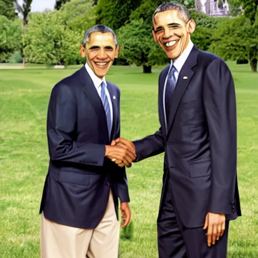 Prompt: A photograph portrait of President Obama as Giga-Chad