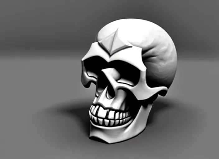 Image similar to skull, stylized stl, 3 d render, activision blizzard style, hearthstone style