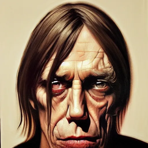 Image similar to Portrait of Iggy Pop by Gottfried Helnwein and Phil Hale