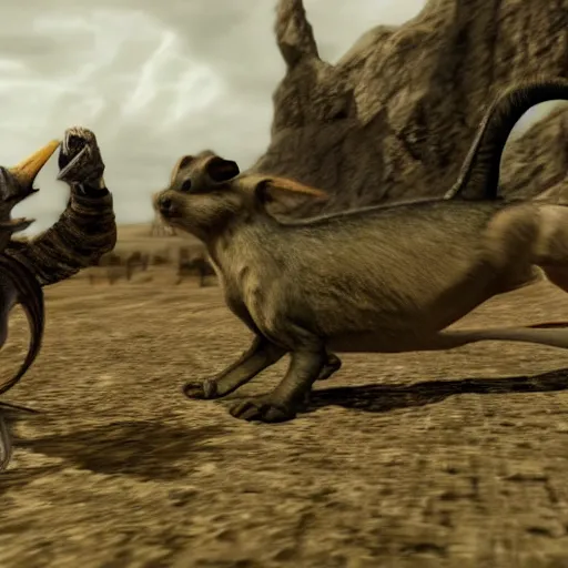 Prompt: Jerboa beast race in Skyrim mod