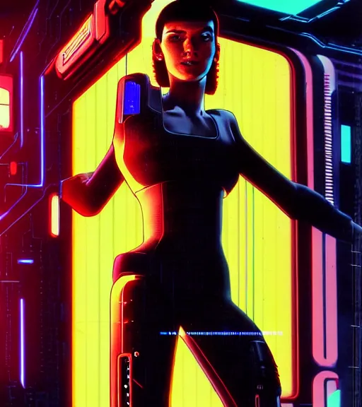 Image similar to cable plugged into cyberdeck, back of head, very very beautiful cyberpunk woman, computer, 1 9 7 9 omni magazine cover, style by vincent di fate, cyberpunk 2 0 7 7, very coherent, detailed, 4 k resolution, unreal engine, daz