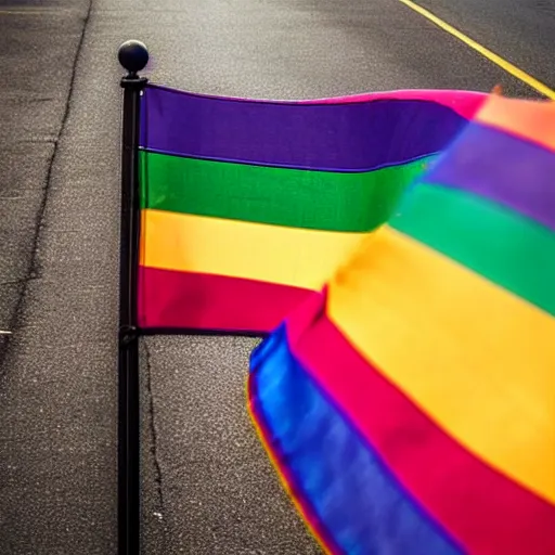 Image similar to beautiful amazing, award - winning photograph of lgbt flag waving in the wind