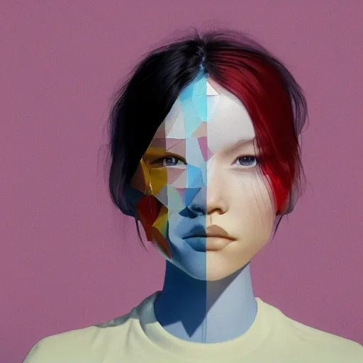 Image similar to abstract 3d female portrait age five by james jean and Jason Chan, rendering, redshift, octane