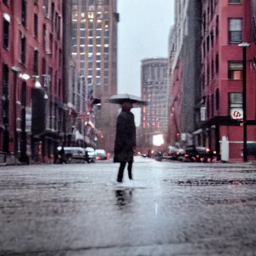 Image similar to connor kenway on the street of modern boston, rainy evening, sharp focus, shot on iphone,