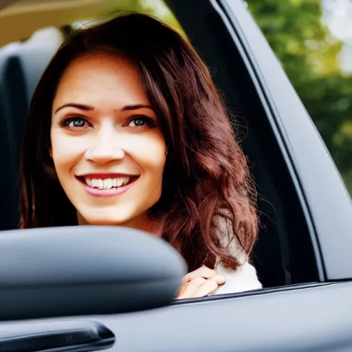 Image similar to woman driving car