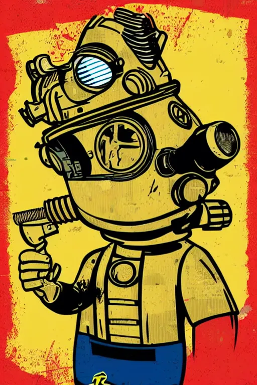 Image similar to fallout 7 6 retro futurist illustration art by butcher billy, sticker, colorful, illustration, highly detailed, simple, smooth and clean vector curves, no jagged lines, vector art, smooth andy warhol style