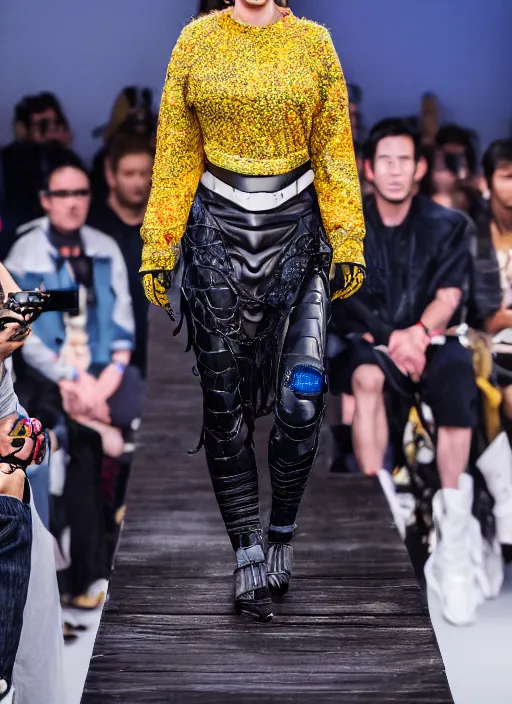 Image similar to hyperrealistic and heavy detailed balenciaga runway show of mortal kombat, leica sl 2 5 0 mm, vivid color, high quality, high textured, real life