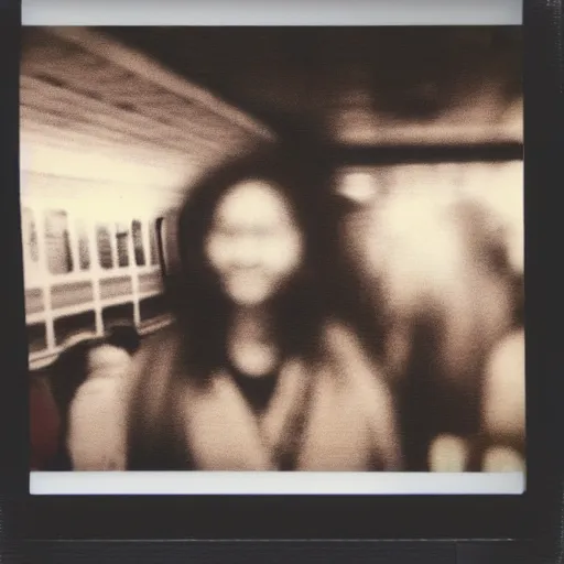 Image similar to cursed polaroid photo of toronto subway