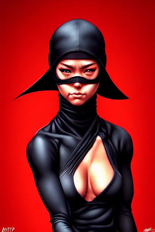 Prompt: Photorealistic hyperrealism female ninja by Artgerm and WLOP