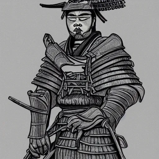 Image similar to 4 k drawing of a samurai