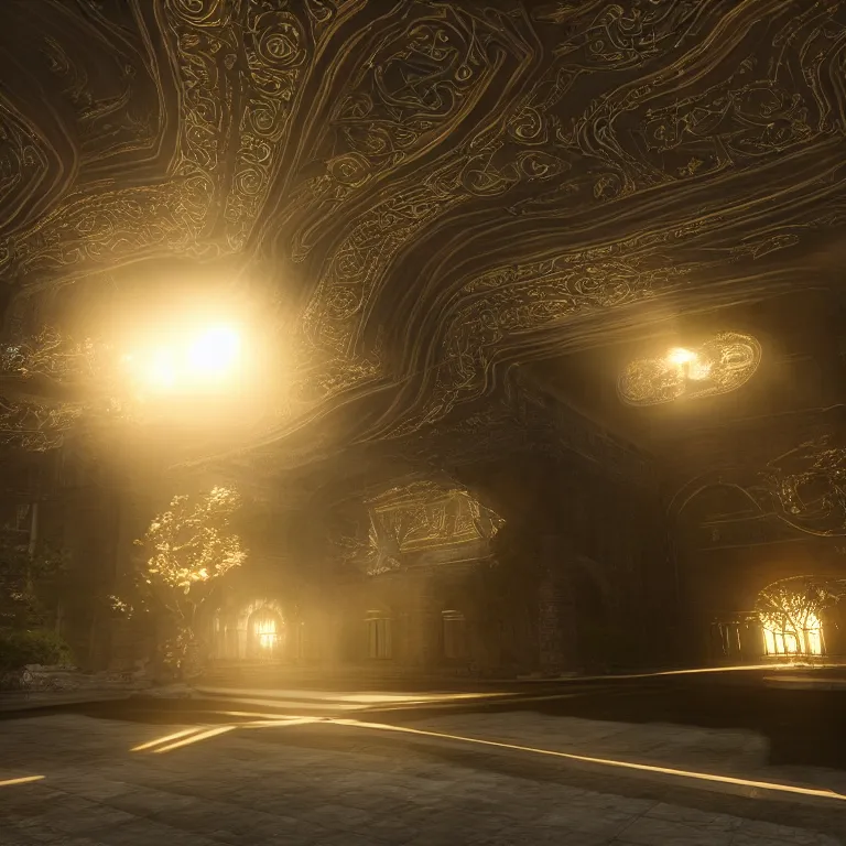 Image similar to simple light streaks and ornate flowing light streams, unreal engine