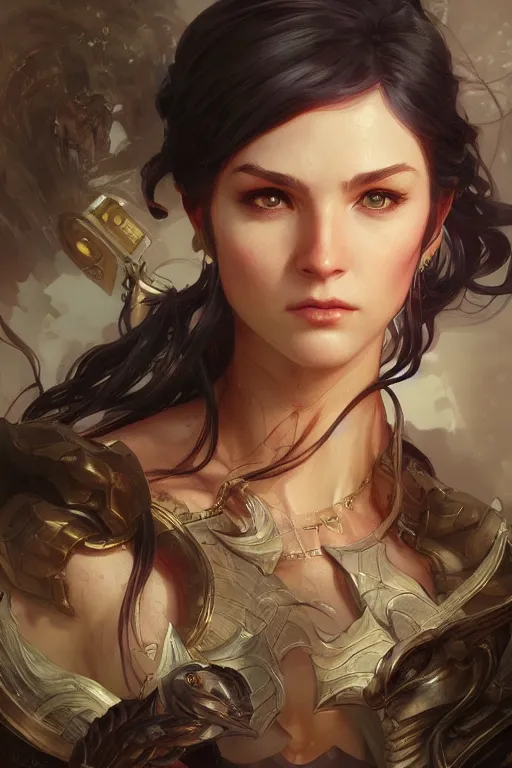 Image similar to portrait of the god of video games, D&D, fantasy, highly detailed, digital painting, artstation, concept art, smooth, sharp focus, illustration, art by artgerm and greg rutkowski and alphonse mucha