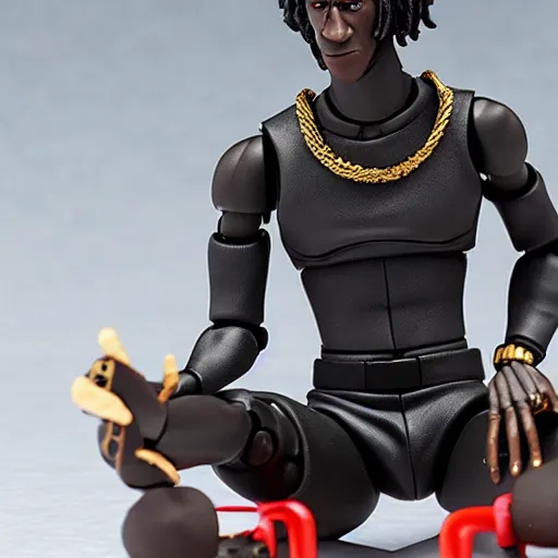 Image similar to a figma action figure of young thug