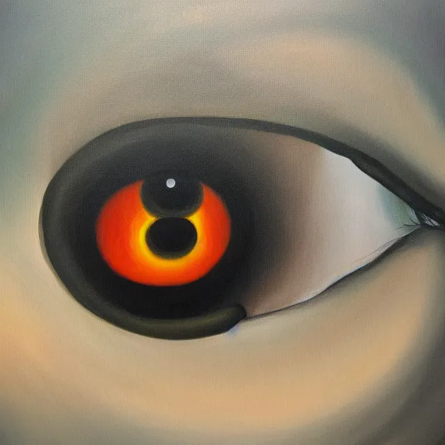 Prompt: surreal painting titled lidless eyes watch my every step