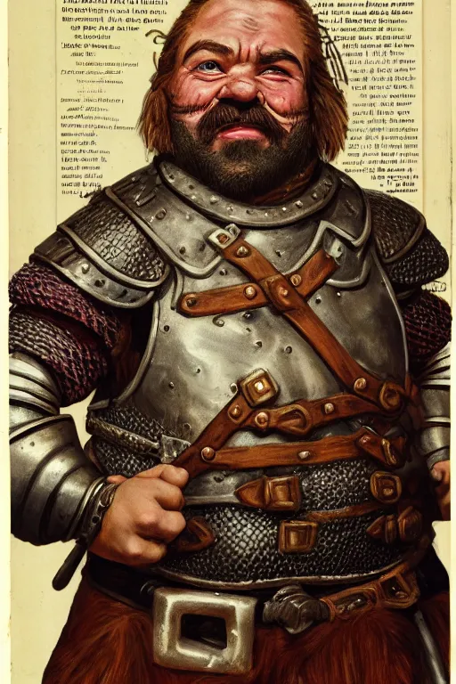 Image similar to head and shoulders portrait in a tavern of a dwarf adventurer, jovial, scarred lip, grandfatherly, leather armor, male, high fantasy, d & d, face details, extremely detailed, esquire magazine photo