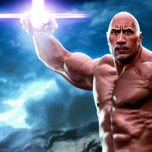 Image similar to dwayne the rock johnson in fist of the north star, 4 k