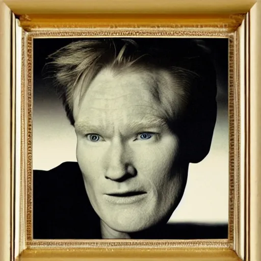 Prompt: conan o'brien, by joseph cornell,