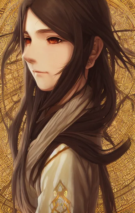 Prompt: newbie adventurer, anime style, long hair, hair down, symmetrical facial features, from arknights, hyper realistic, pale skin, 4 k, rule of thirds, extreme detail, detailed drawing, trending artstation, hd, fantasy gear, trading card, by alphonse mucha, greg rutkowski, sharp focus, backlit