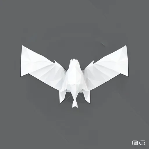 Image similar to 2 dimensional, vector, low poly, white eagle icon, black background, cgsociety