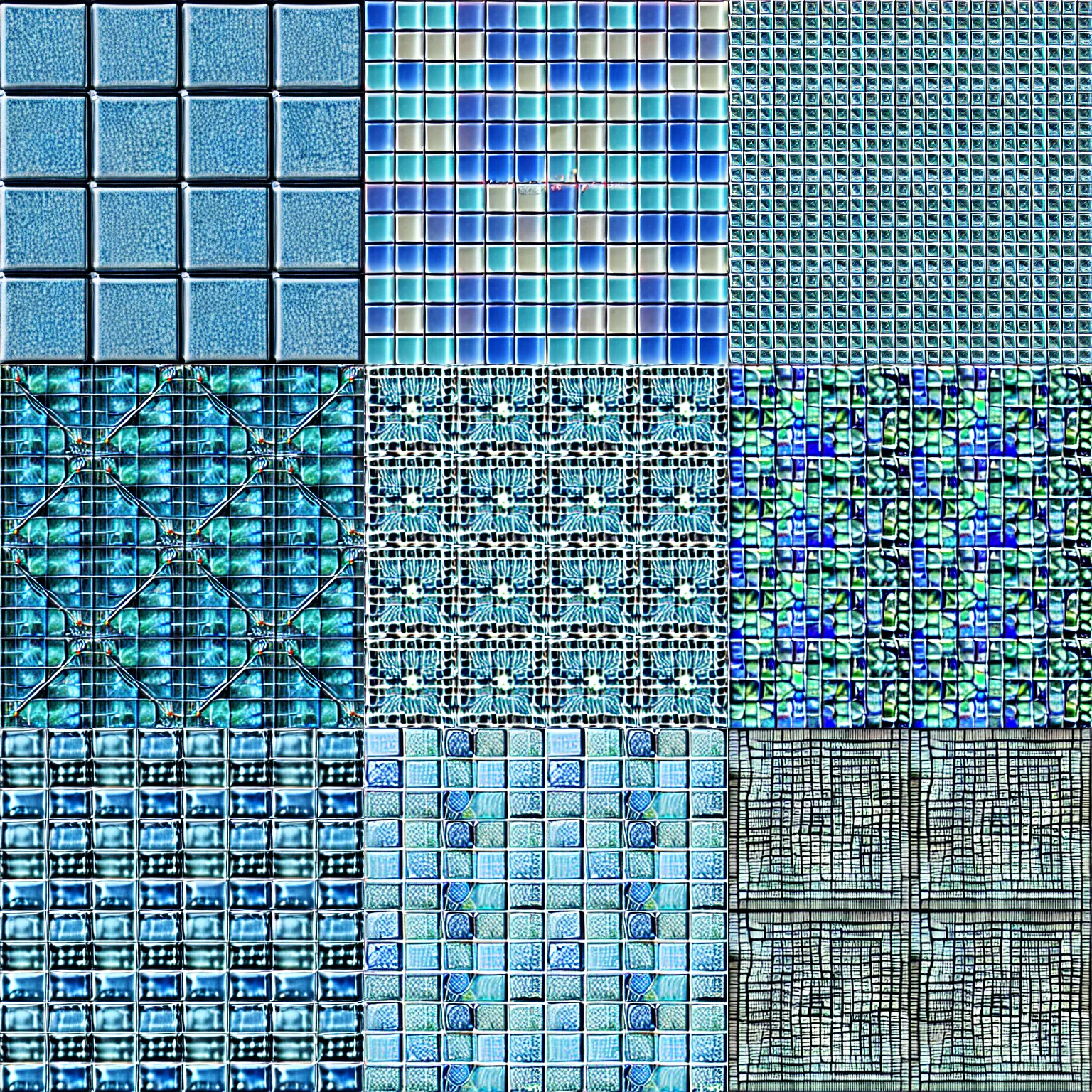 Prompt: tileable texture of highly detailed glass tile, studio lighting