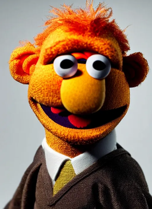 Image similar to studio portrait still of muppet!!!!! gordon freeman!!!!!! as a muppet muppet as a muppet, 8 k, studio lighting, key light,