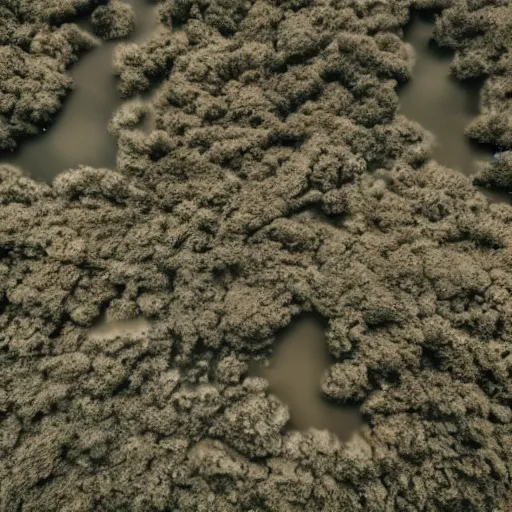 Image similar to landscape, river made of hot tea