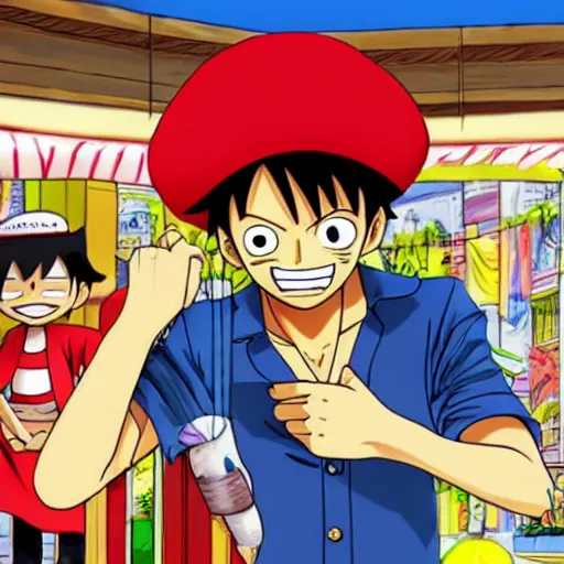 Image similar to luffy in the mall