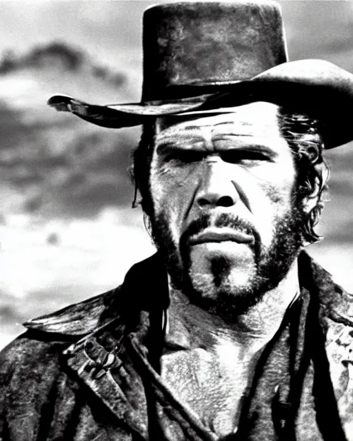 Image similar to film still close up shot of ron perlman in the movie a fistful of dollars. photographic, photography