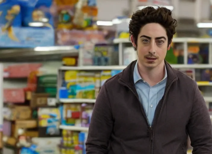 Prompt: film still of ben feldman as jonah simms in superstore 2 0 1 5