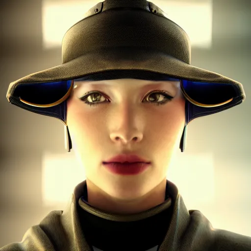 Image similar to a hat from the future, cyberpunk, highly detailed, epic lighting, hyper photorealism, 8 k