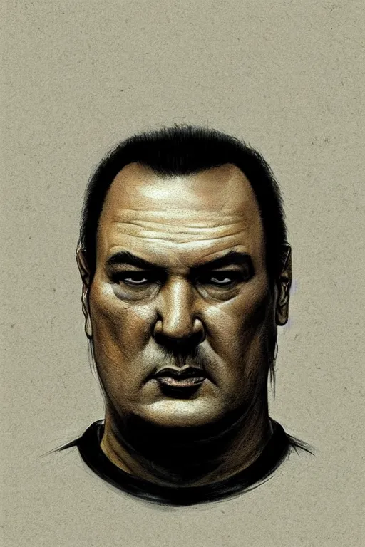 Prompt: sad steven seagal prison mug shot, mug shot, intricate, elegant, highly detailed, digital painting, artstation, concept art, smooth, sharp focus, illustration, art by greg rutkowski, masterpiece, perfect composition, award - winning photography, cgsociety, patriotic!