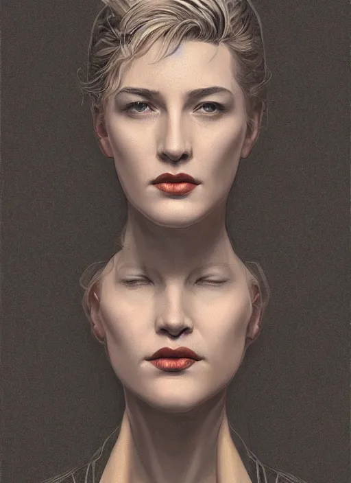 Image similar to portrait of david lynch symmetry!! machine parts embedded into face, intricate, elegant, highly detailed, digital painting, artstation, concept art, smooth, sharp focus, illustration, art by artgerm and greg rutkowski and alphonse mucha, 8 k