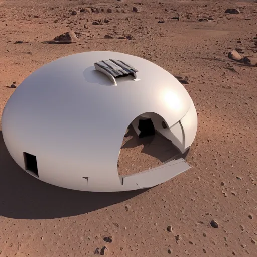 Prompt: futuristic house on mars