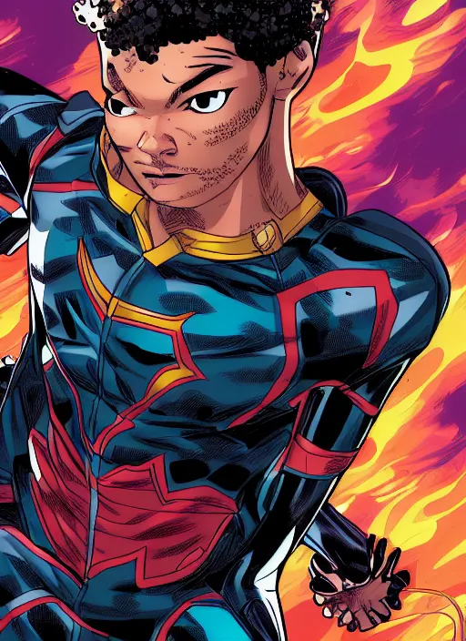 Image similar to justice smith comic 4k high details