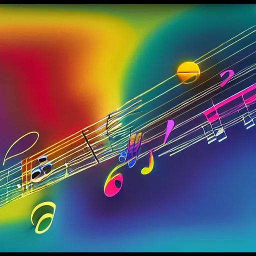 Image similar to a music score, 8 k, ultra _ realistic, art by kandinsky and dmitri cherniak