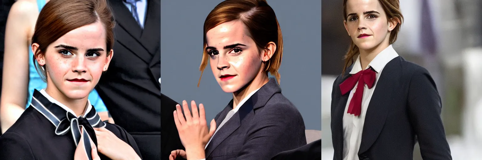 Prompt: emma watson as joe bidens face