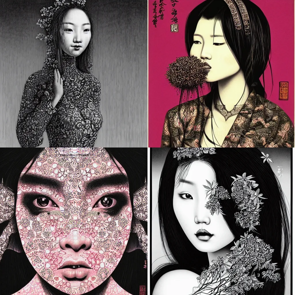 Prompt: beautiful asian woman, by Dan Hillier