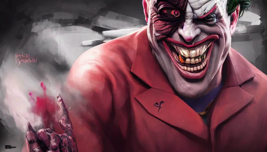 Image similar to Ryback as Joker, hyperdetailed, artstation, cgsociety, 8k