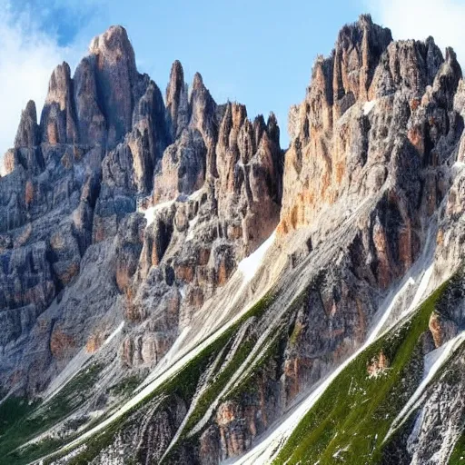 Image similar to the dolomites mountains made out of lava