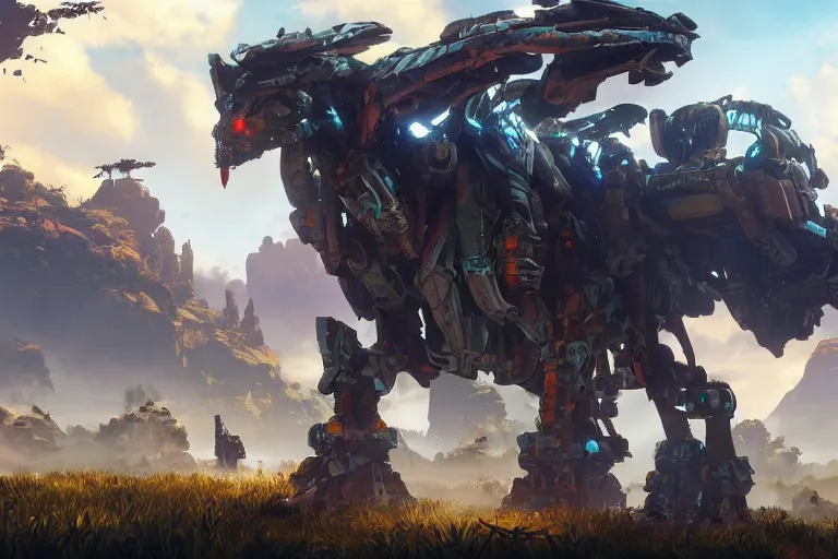 Image similar to stormbird machine mecha animal beast robot of horizon forbidden west horizon zero dawn bioluminiscence global illumination ray tracing hdr fanart arstation by sung choi and eric pfeiffer and gabriel garza and casper konefal